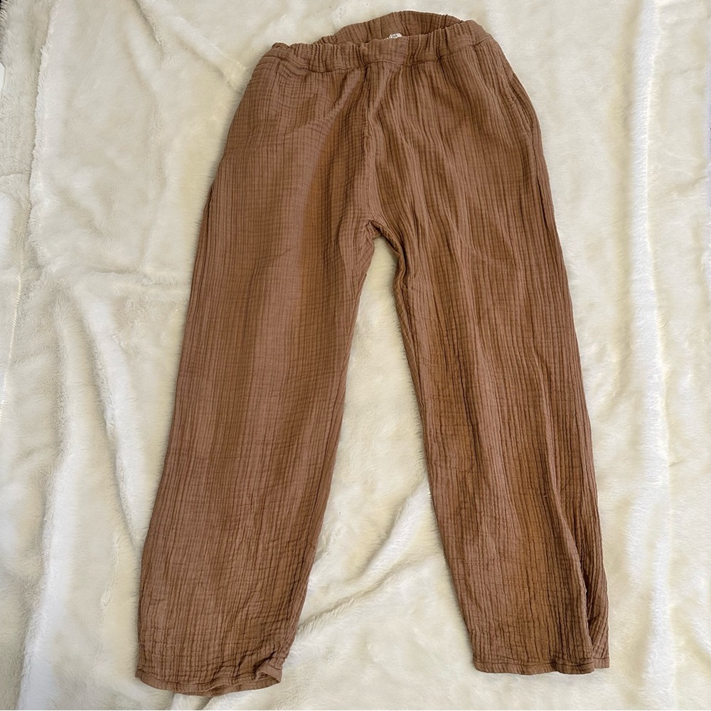 Soluna Collective wide leg waffle knit sweat pants organic cotton sustainable L